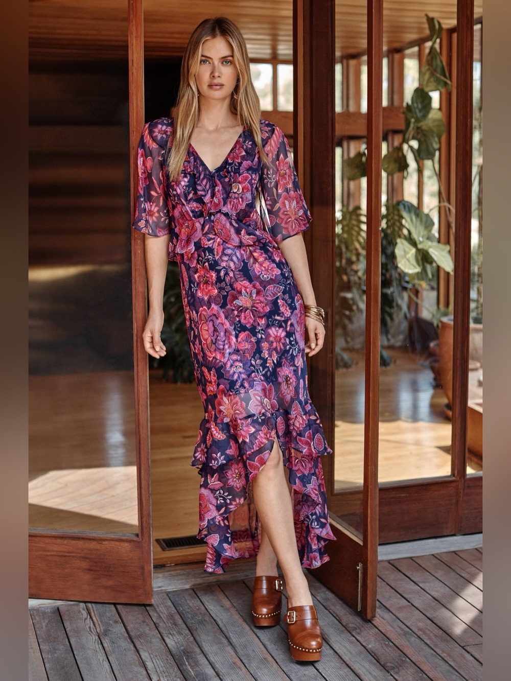 JADE Johnny was LUXEE RUFFLE MAXI DRESS. NWT